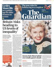 The Guardian (UK) Newspaper Front Page for 14 May 2019