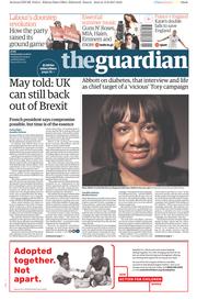 The Guardian (UK) Newspaper Front Page for 14 June 2017