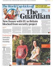The Guardian (UK) Newspaper Front Page for 14 June 2018