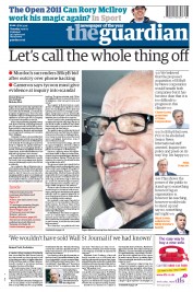 The Guardian Newspaper Front Page (UK) for 14 July 2011