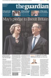 The Guardian (UK) Newspaper Front Page for 14 July 2016