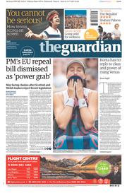 The Guardian (UK) Newspaper Front Page for 14 July 2017