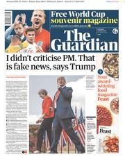 The Guardian (UK) Newspaper Front Page for 14 July 2018