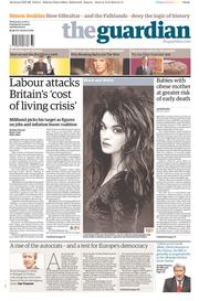 The Guardian Newspaper Front Page (UK) for 14 August 2013