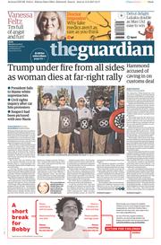 The Guardian (UK) Newspaper Front Page for 14 August 2017