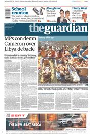The Guardian (UK) Newspaper Front Page for 14 September 2016