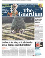 The Guardian (UK) Newspaper Front Page for 15 October 2018