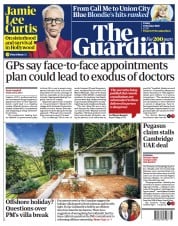 The Guardian (UK) Newspaper Front Page for 15 October 2021