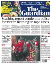 The Guardian (UK) Newspaper Front Page for 15 December 2022