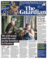 The Guardian front page for 15 December 2023