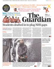 The Guardian (UK) Newspaper Front Page for 15 January 2018