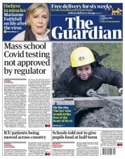 The Guardian (UK) Newspaper Front Page for 15 January 2021