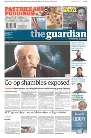 The Guardian (UK) Newspaper Front Page for 15 March 2014