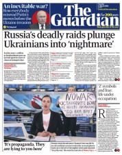 The Guardian (UK) Newspaper Front Page for 15 March 2022