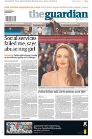 The Guardian Newspaper Front Page (UK) for 15 May 2013
