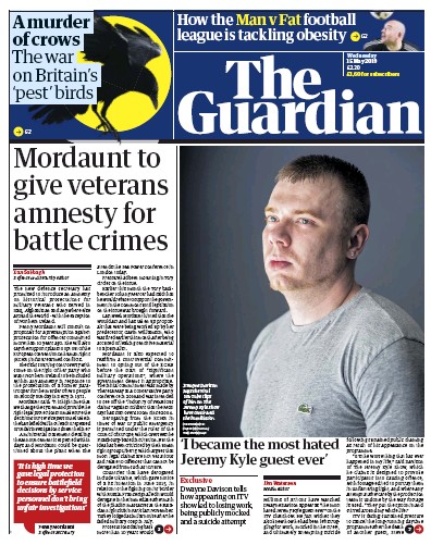 The Guardian Newspaper Front Page (UK) for 15 May 2019