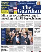 The Guardian front page for 15 May 2025