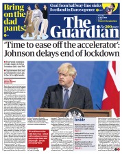 The Guardian (UK) Newspaper Front Page for 15 June 2021