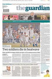 The Guardian (UK) Newspaper Front Page for 15 July 2013