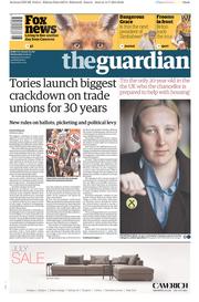 The Guardian (UK) Newspaper Front Page for 15 July 2015