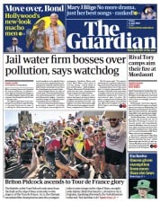 The Guardian (UK) Newspaper Front Page for 15 July 2022