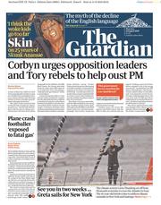 The Guardian (UK) Newspaper Front Page for 15 August 2019
