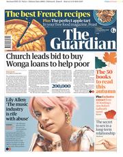The Guardian (UK) Newspaper Front Page for 15 September 2018