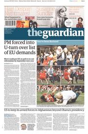 The Guardian (UK) Newspaper Front Page for 16 October 2015