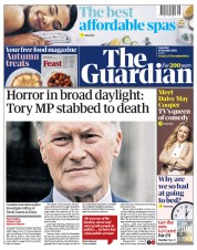 The Guardian (UK) Newspaper Front Page for 16 October 2021