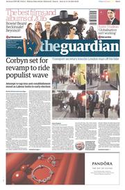 The Guardian (UK) Newspaper Front Page for 16 December 2016