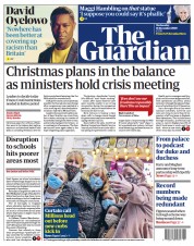 The Guardian (UK) Newspaper Front Page for 16 December 2020