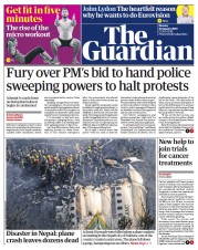 The Guardian (UK) Newspaper Front Page for 16 January 2023