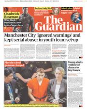 The Guardian (UK) Newspaper Front Page for 16 February 2018