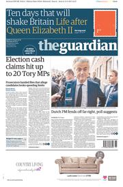The Guardian (UK) Newspaper Front Page for 16 March 2017