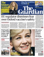 The Guardian (UK) Newspaper Front Page for 16 March 2021