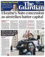 The Guardian (UK) Newspaper Front Page for 16 March 2022