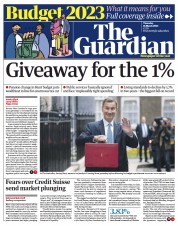 The Guardian front page for 16 March 2023