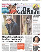 The Guardian (UK) Newspaper Front Page for 16 April 2018