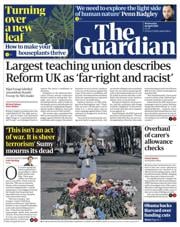 The Guardian front page for 16 April 2025