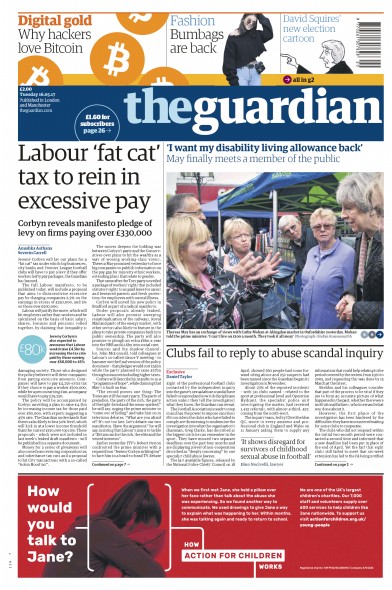 The Guardian Newspaper Front Page (UK) for 16 May 2017