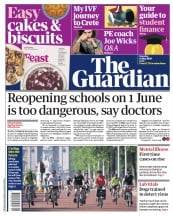 The Guardian (UK) Newspaper Front Page for 16 May 2020
