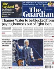 The Guardian front page for 16 May 2025