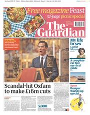 The Guardian (UK) Newspaper Front Page for 16 June 2018