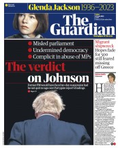 The Guardian (UK) Newspaper Front Page for 16 June 2023