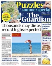 The Guardian (UK) Newspaper Front Page for 16 July 2022