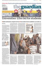 The Guardian (UK) Newspaper Front Page for 16 August 2013