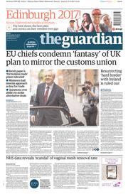 The Guardian (UK) Newspaper Front Page for 16 August 2017