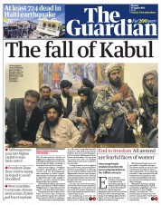 The Guardian (UK) Newspaper Front Page for 16 August 2021