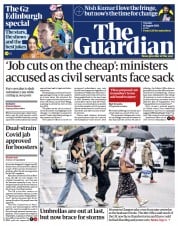 The Guardian (UK) Newspaper Front Page for 16 August 2022