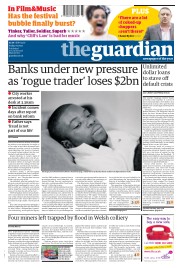 The Guardian (UK) Newspaper Front Page for 16 September 2011